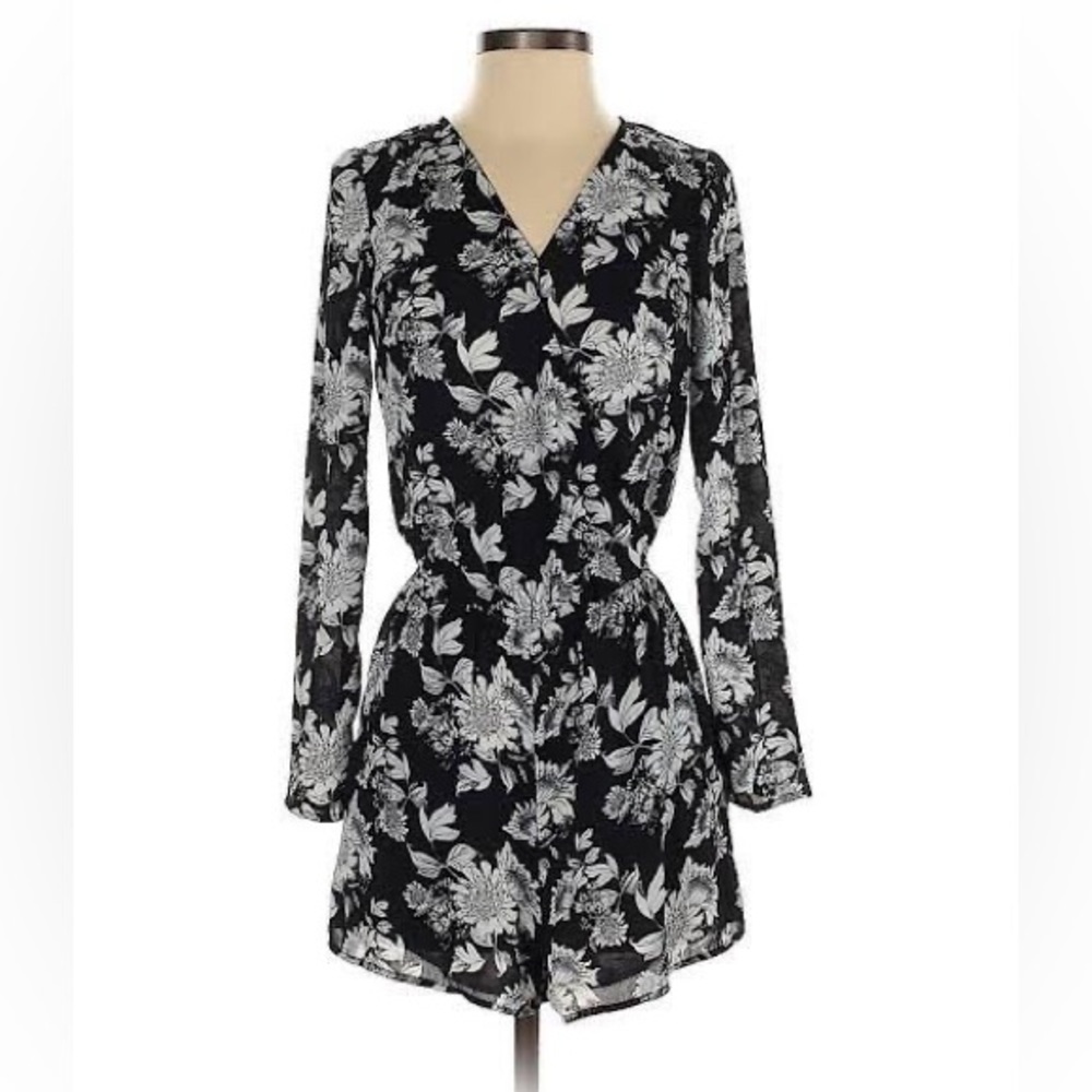 H&M Black and White Floral Romper